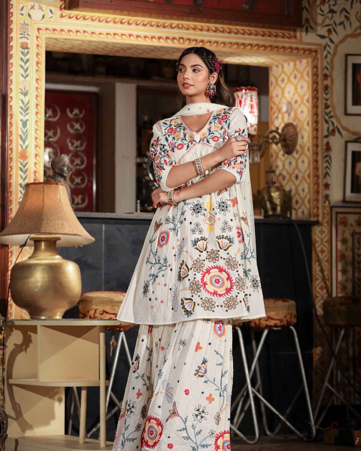 Rooh Vibrant Floral Sharara Set