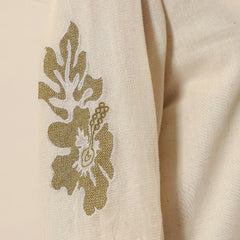 Beige flower embroidery Cotton Shirt Dress