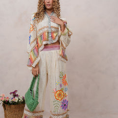 Women’s Multi-Color Cotton Embroidered Co-ord Set