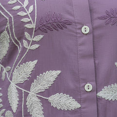 Designer Purple Kurta & Pant Set with White Threadwork