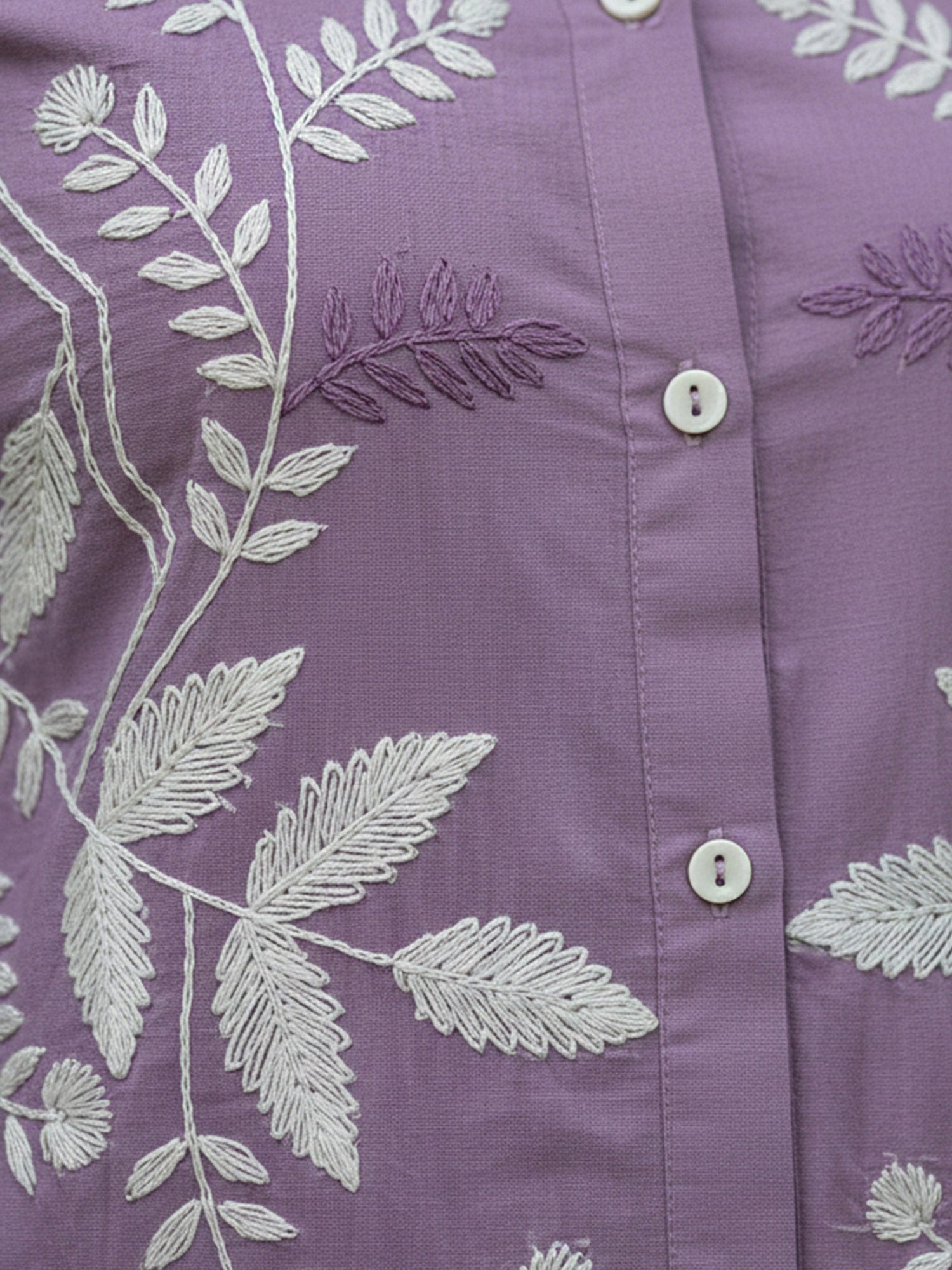 Designer Purple Kurta & Pant Set with White Threadwork