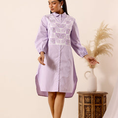 Lilac Dream Cotton Shirt Dress