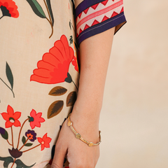 Elegant Beige Floral Shirt Style Top and Bottom Set