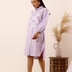 Lilac Dream Cotton Shirt Dress