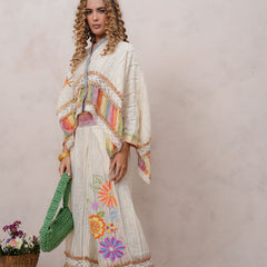 Women’s Multi-Color Cotton Embroidered Co-ord Set