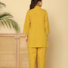 Golden Lace Mustard Cotton Co-ord Set