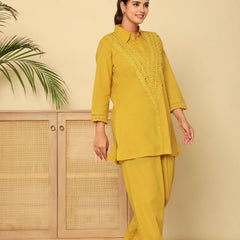 Golden Lace Mustard Cotton Co-ord Set