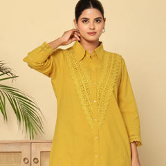 Golden Lace Mustard Cotton Co-ord Set
