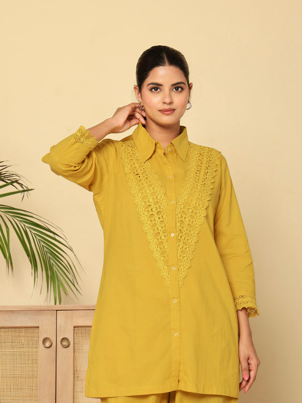 Golden Lace Mustard Cotton Co-ord Set