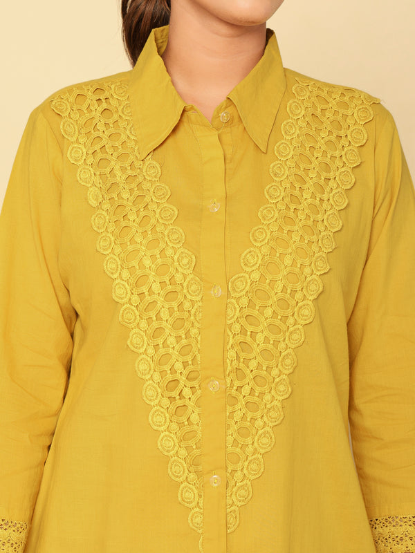 Golden Lace Mustard Cotton Co-ord Set