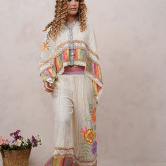 Women’s Multi-Color Cotton Embroidered Co-ord Set