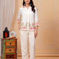 Cotton Off White Co-Ord Set