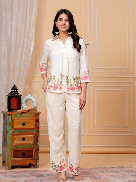 Cotton Off White Co-Ord Set