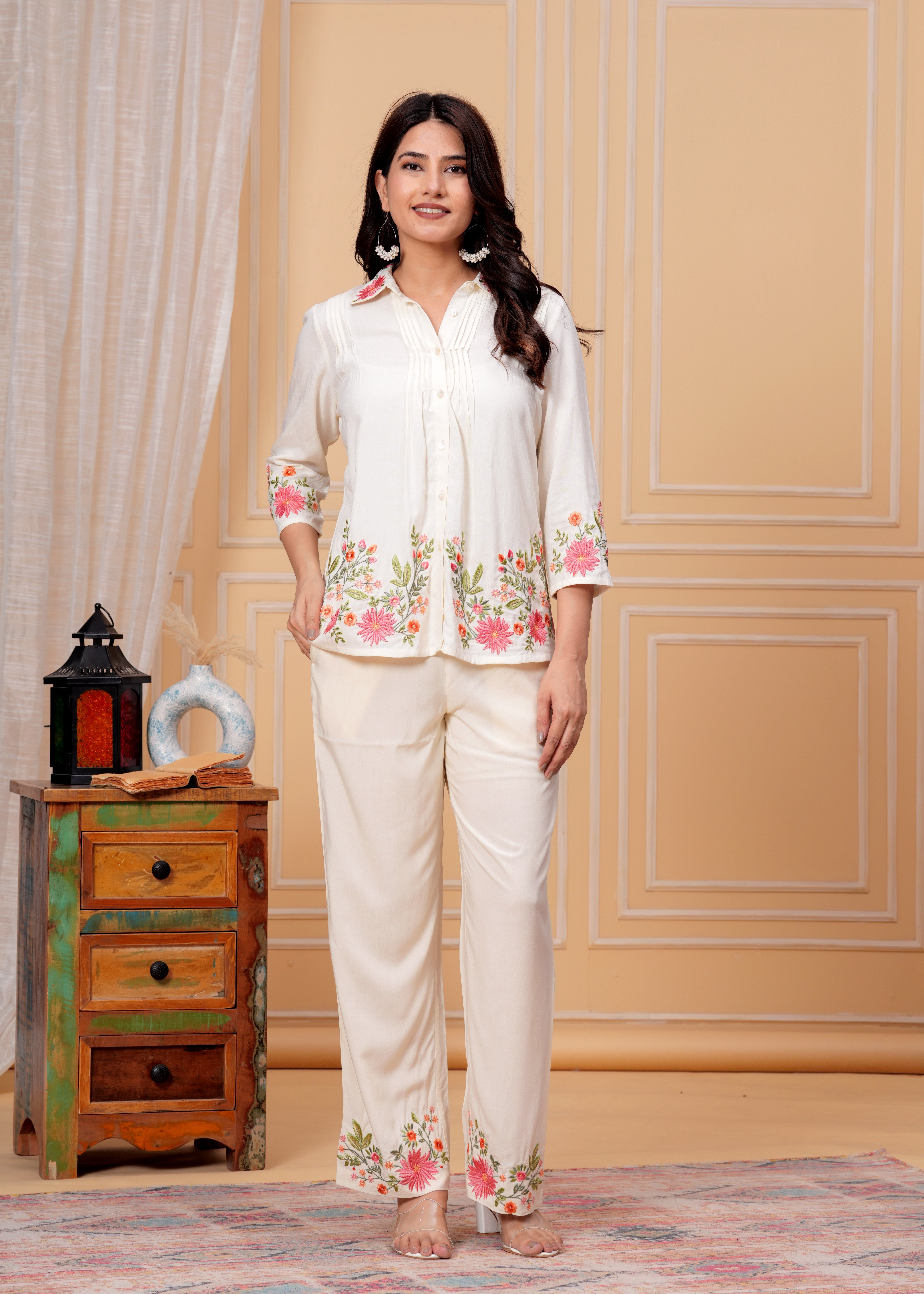 Cotton Off White Co-Ord Set