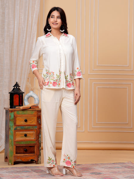Cotton Off White Co-Ord Set