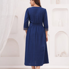 Blue Embroidered Dress