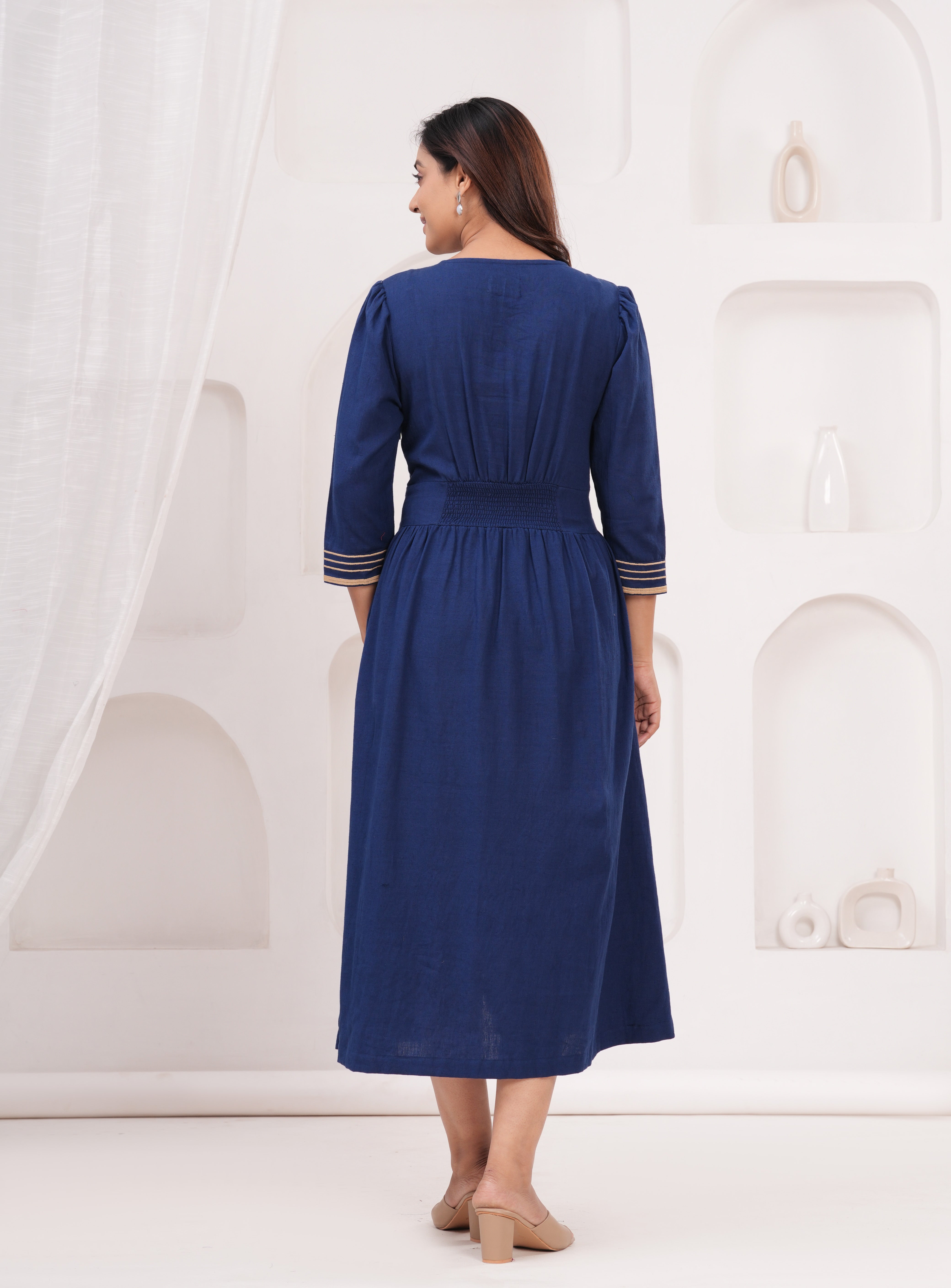 Blue Embroidered Dress