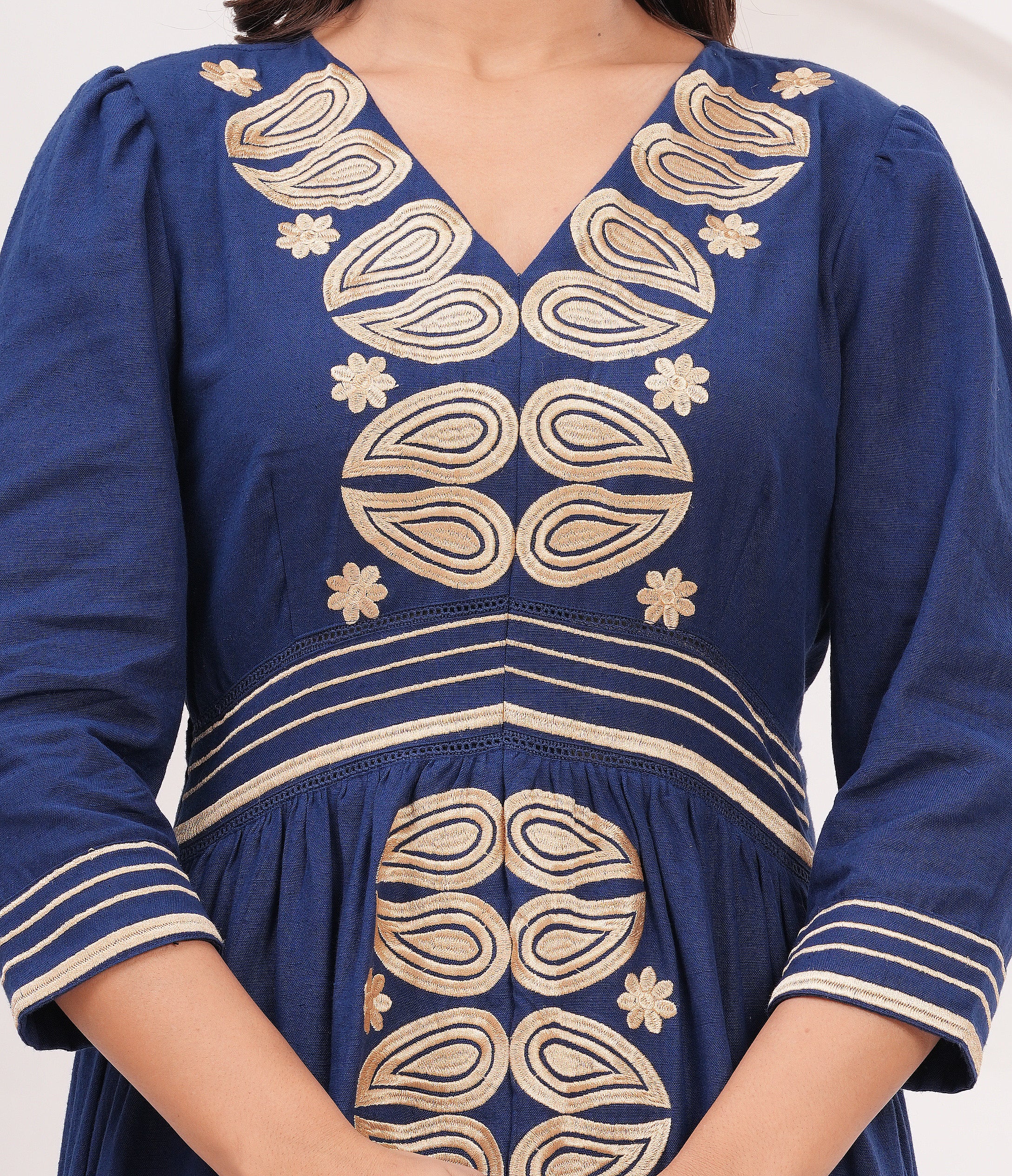 Blue Embroidered Dress