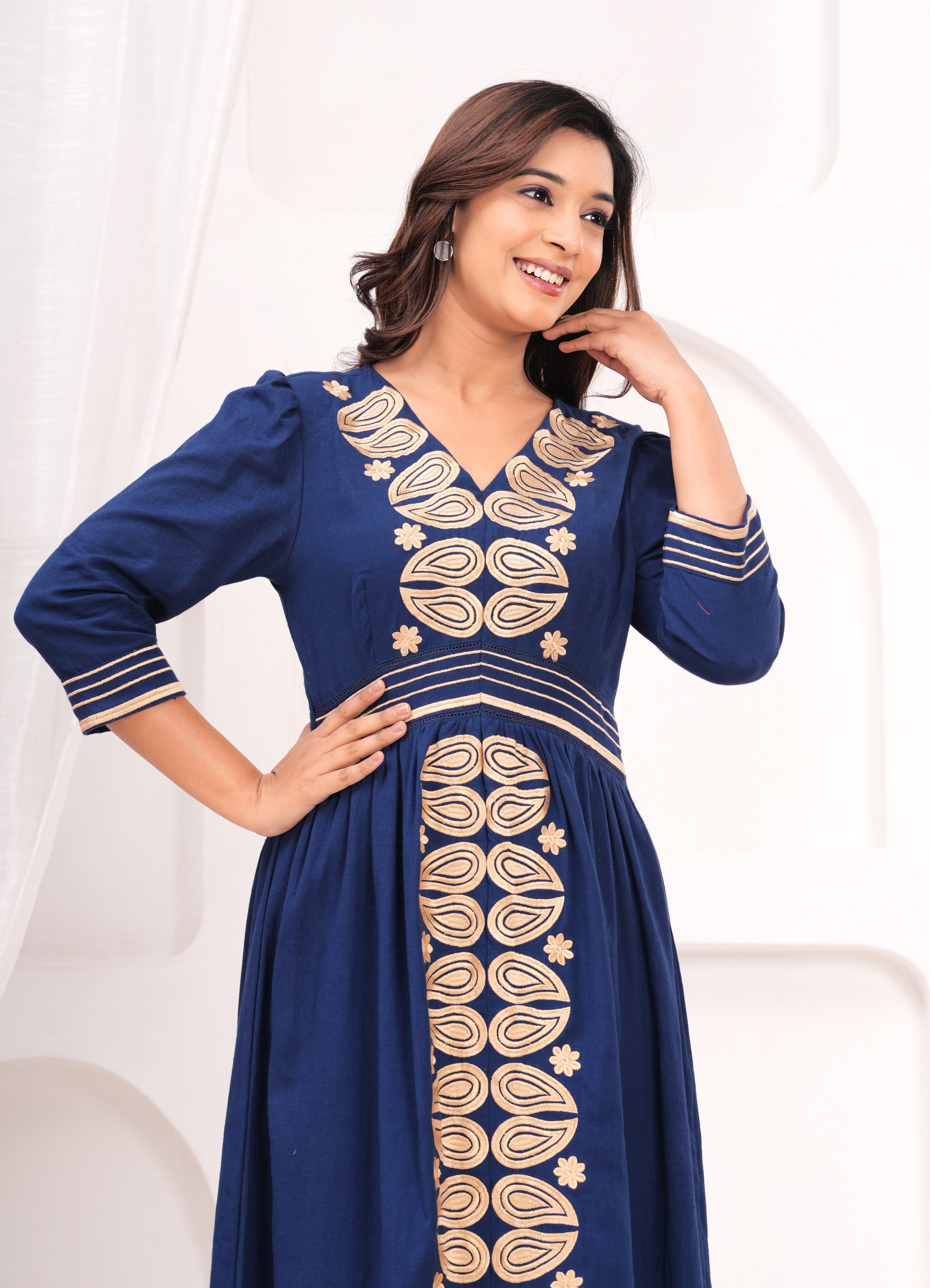 Blue Embroidered Dress