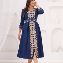 Blue Embroidered Dress
