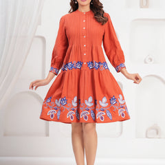 Orange Midi Dress