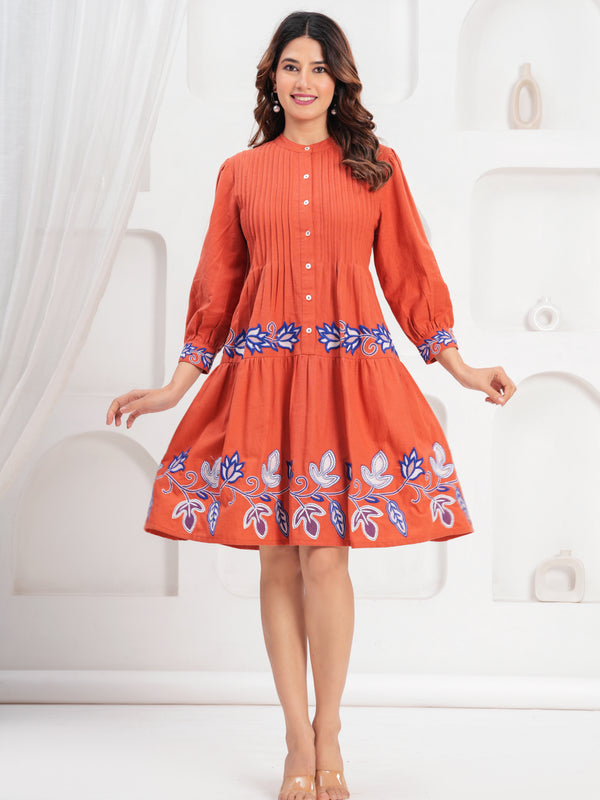 Orange Midi Dress