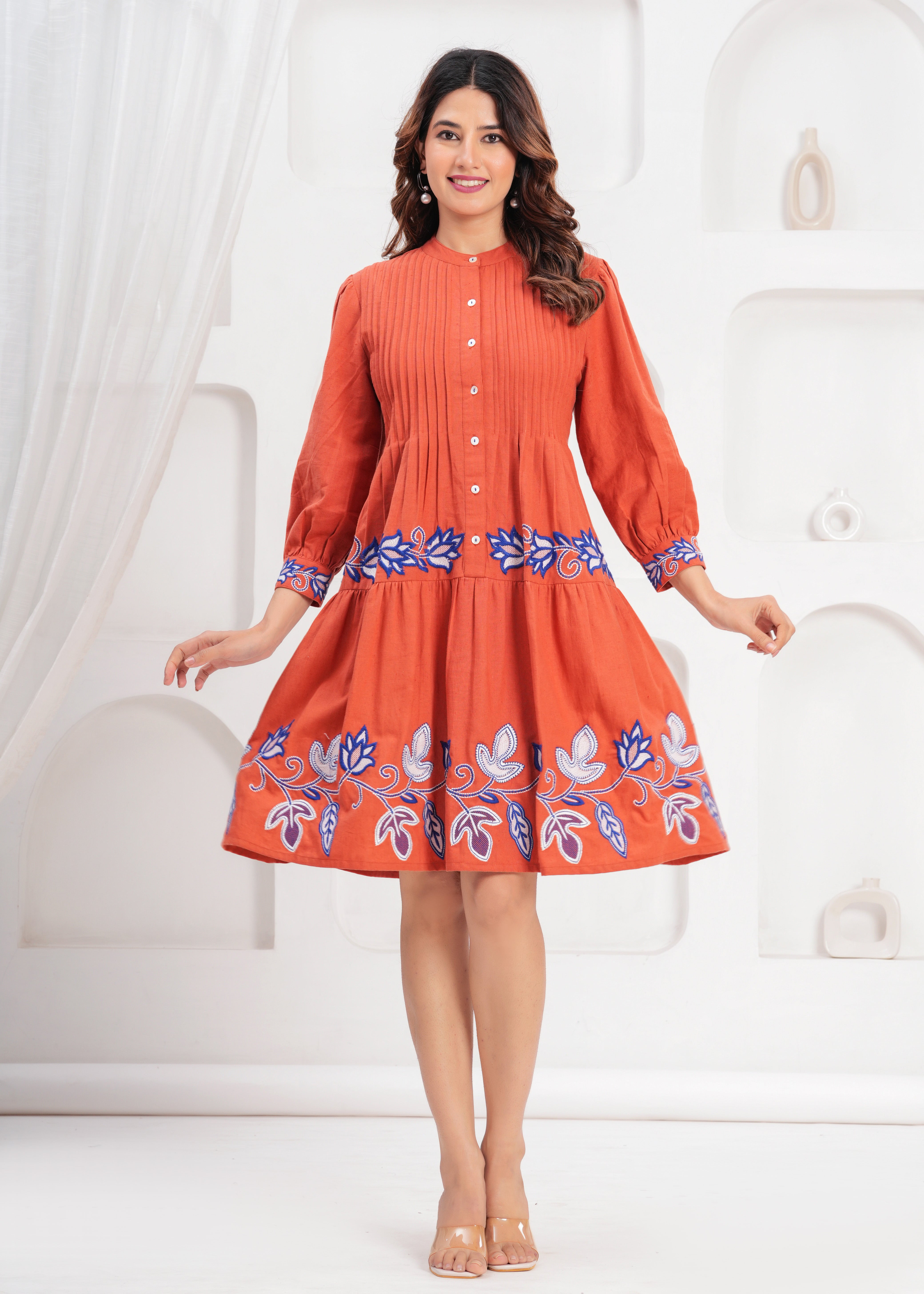 Orange Midi Dress