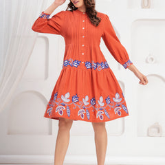 Orange Midi Dress