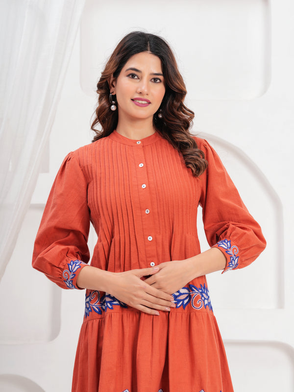 Orange Midi Dress