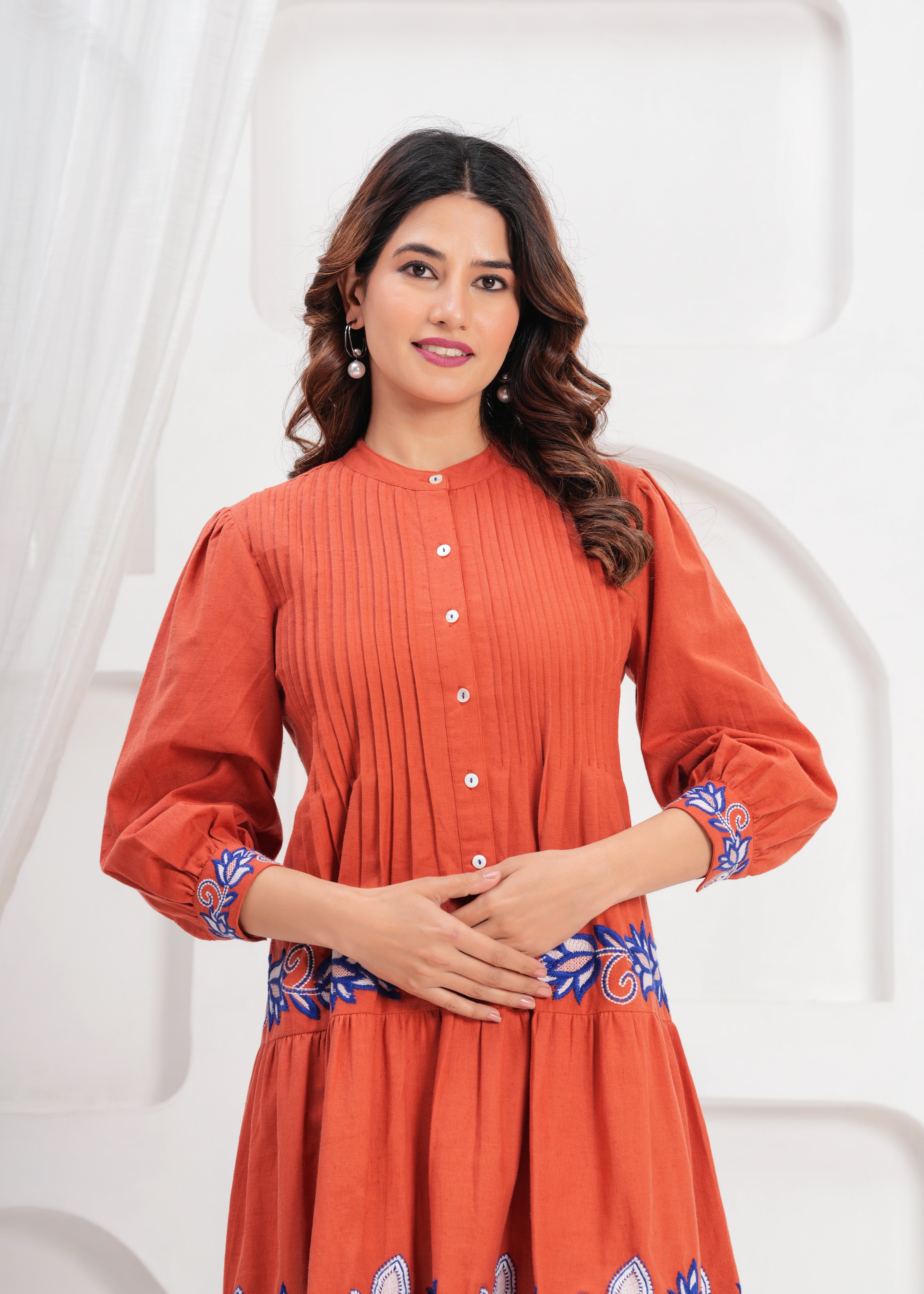 Orange Midi Dress