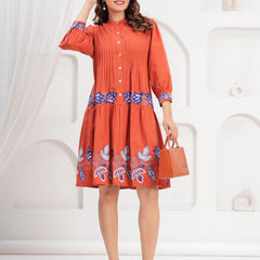 Orange Midi Dress