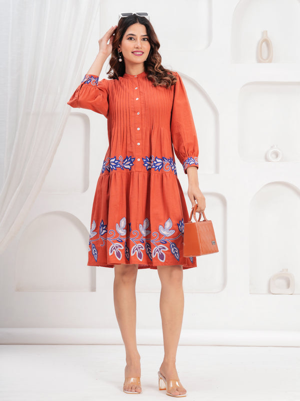 Orange Midi Dress