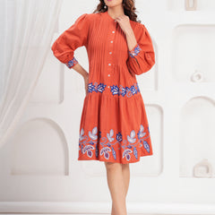 Orange Midi Dress