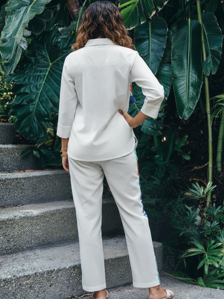 Tropical Muse Embroidered Cotton Co-ord Set