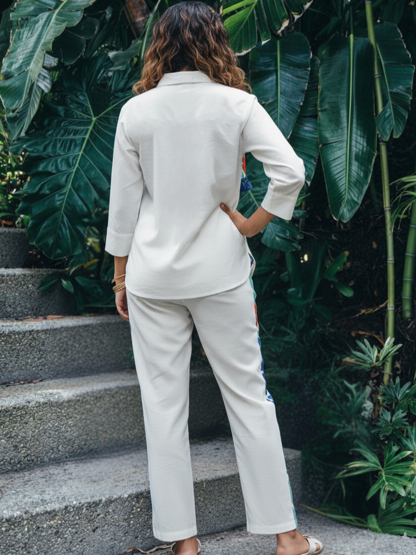 Tropical Muse Embroidered Cotton Co-ord Set