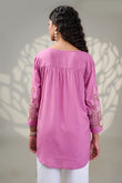 magenta color Cotton Embroidered Top