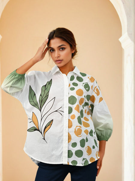 White & Green Tops
