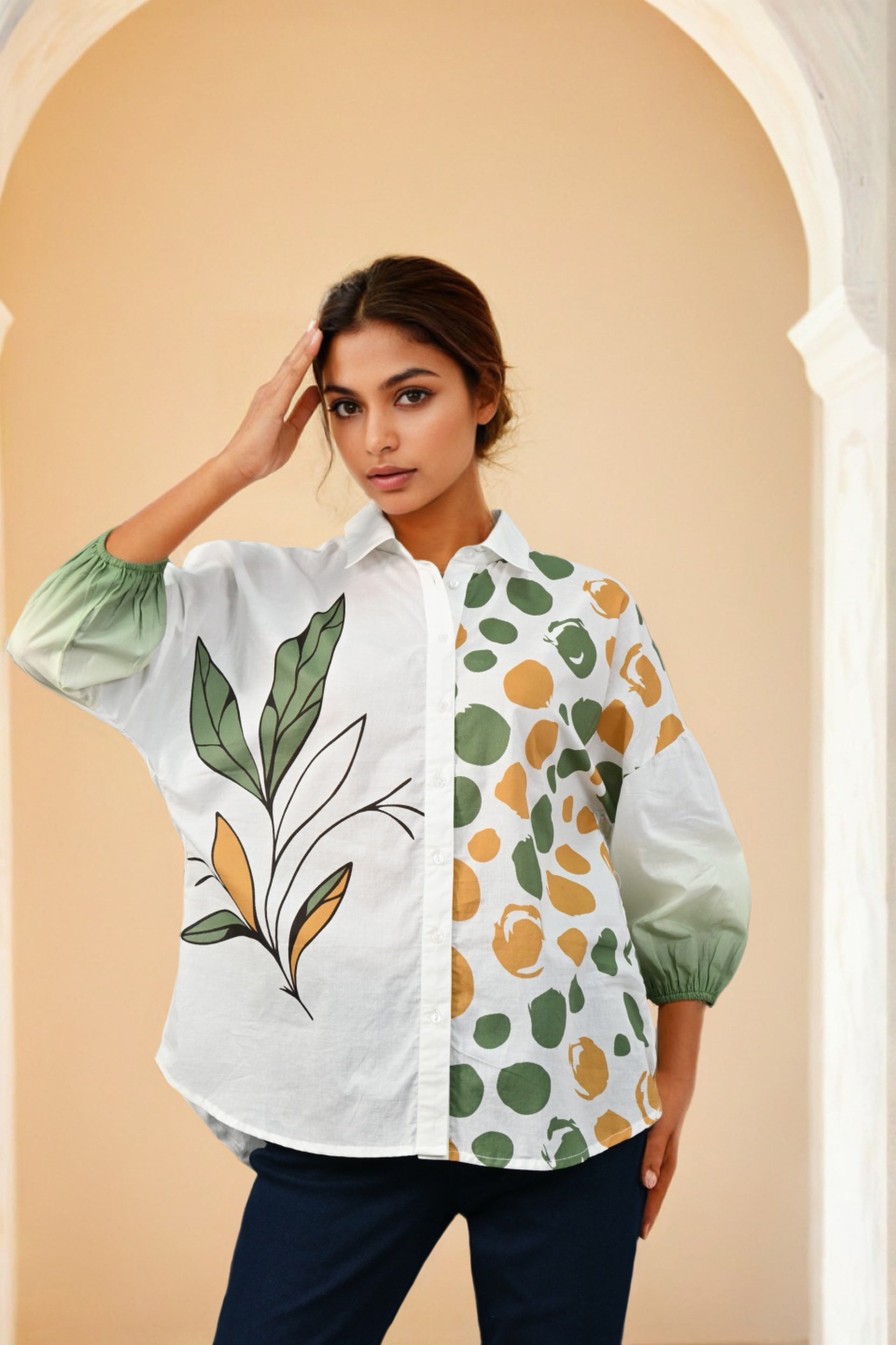 White & Green Tops