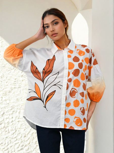 White & Orange Tops