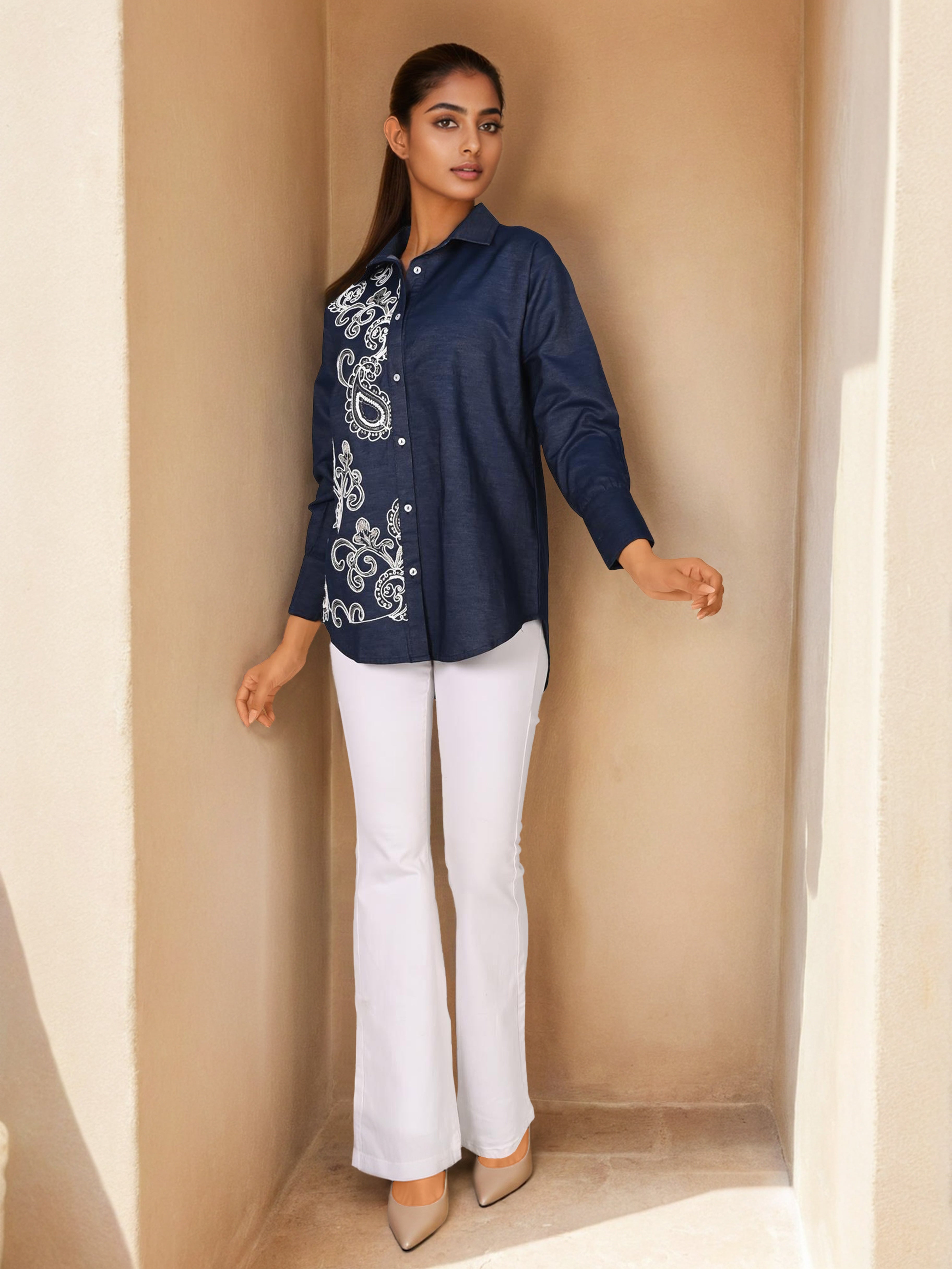 Threadwork Denim Blue Shirt