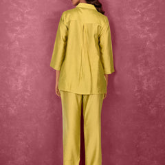 Marigold Yellow Sequin Work Co-ord Set