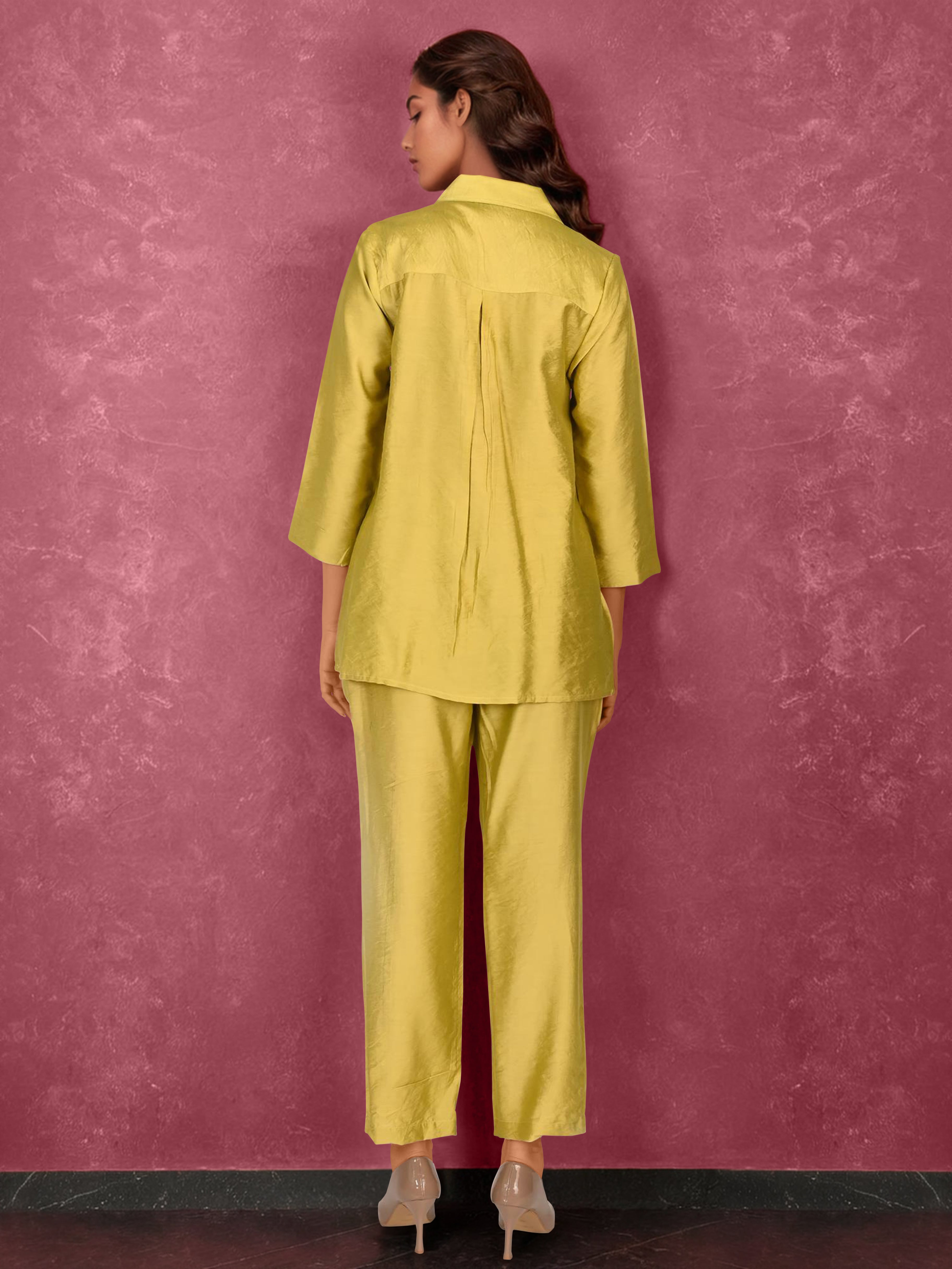 Marigold Yellow Sequin Work Co-ord Set