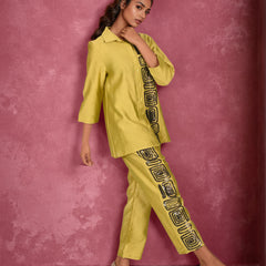 Marigold Yellow Sequin Work Co-ord Set
