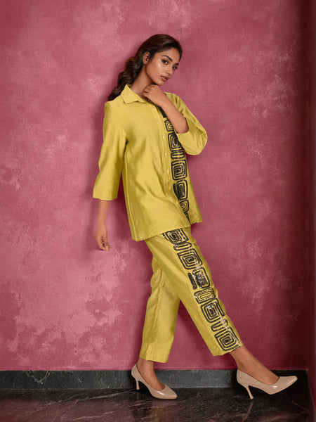 Marigold Yellow Sequin Work Co-ord Set