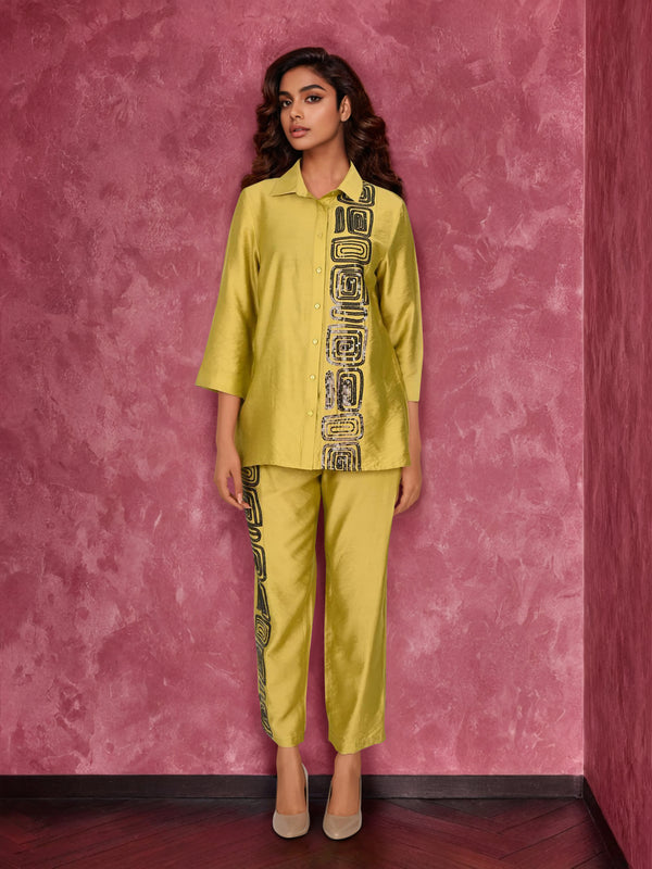 Marigold Yellow Sequin Work Co-ord Set