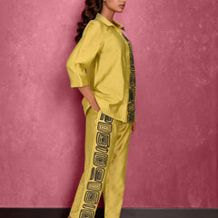 Marigold Yellow Sequin Work Co-ord Set