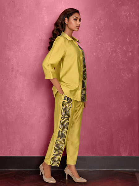Marigold Yellow Sequin Work Co-ord Set