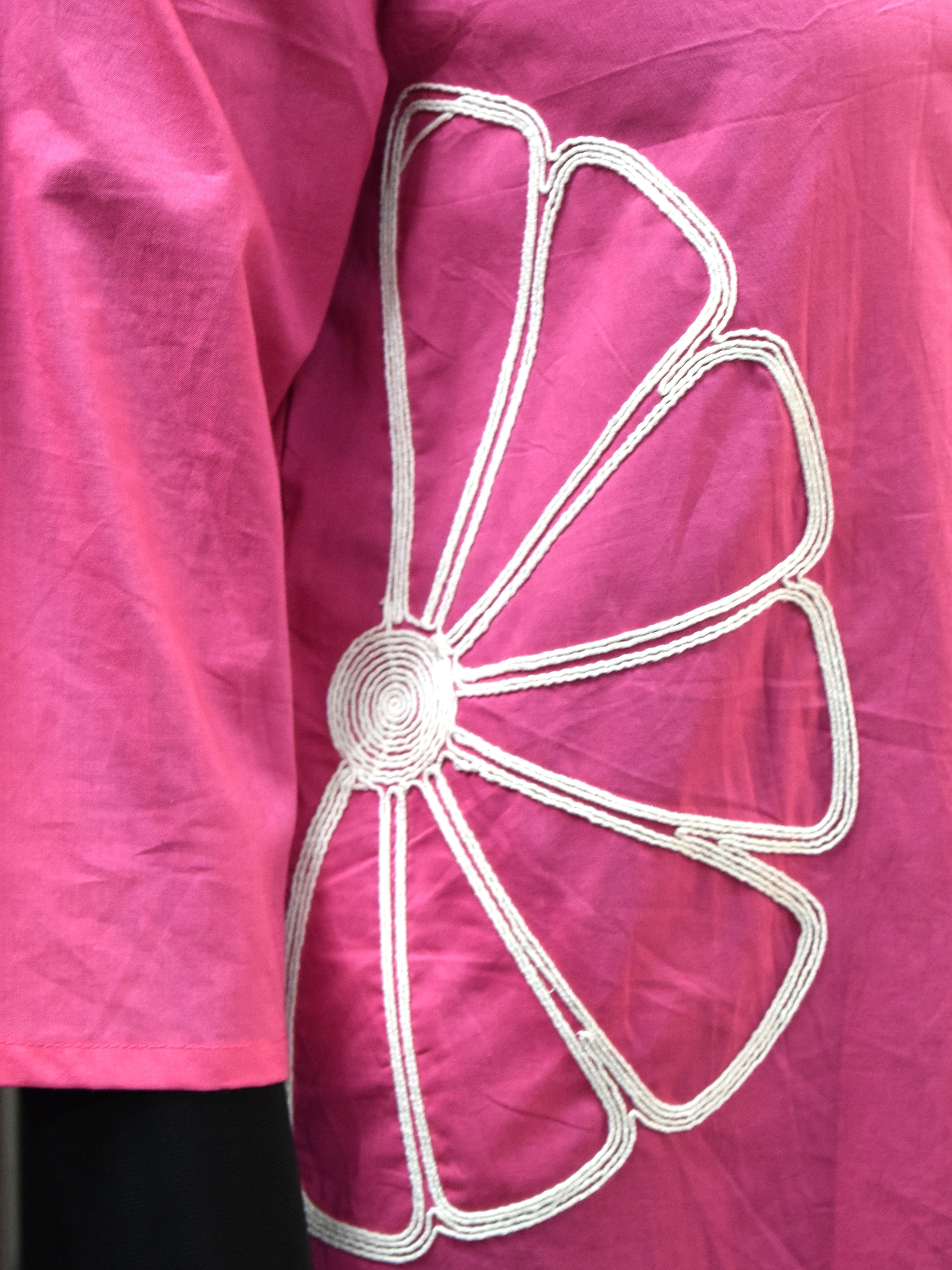Rosé Coast Embroidered Cotton Tunic