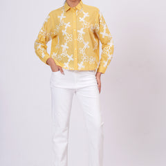 Yellow embroidery shirts 