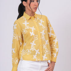 Yellow embroidery shirts 